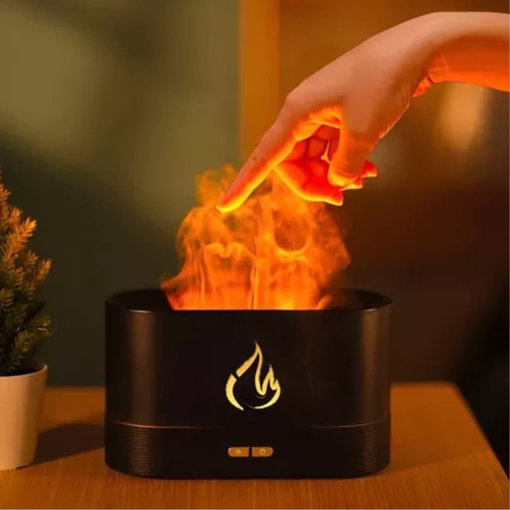 Umidificador Difusor de Aroma Visualização de Chama Ambiente Agradável Uso Doméstico