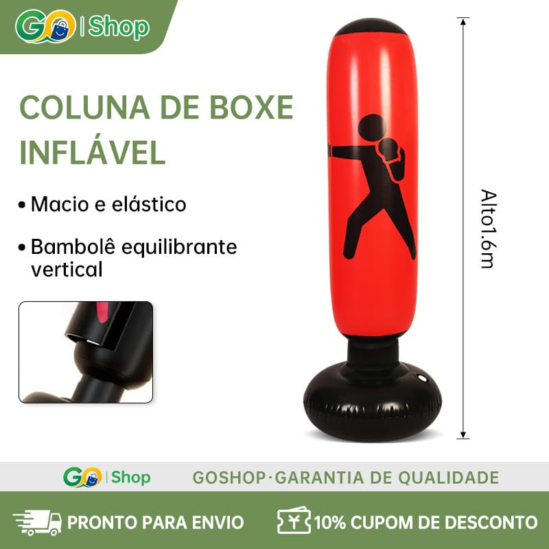 GOSHOP 1.6m Inflatable Punching Bag – Ideal for Boxing, Muay Thai & Crossfit – Home Workout Essential