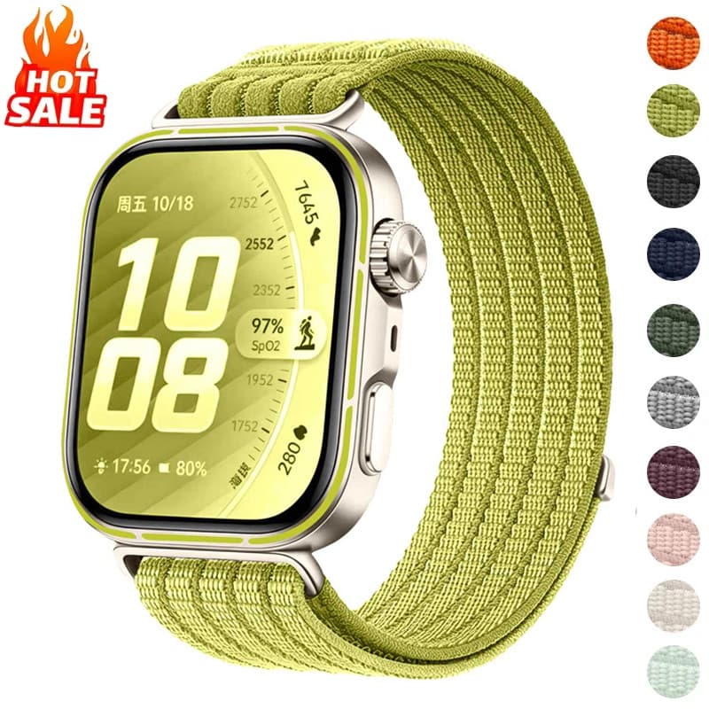 Pulseira De Nylon Respirável (Sem Relógio) Compatível Com Huawei Watch fit 5 Pro/4 3 Pulseiras De 5 Voltas Para Fit5 Fit