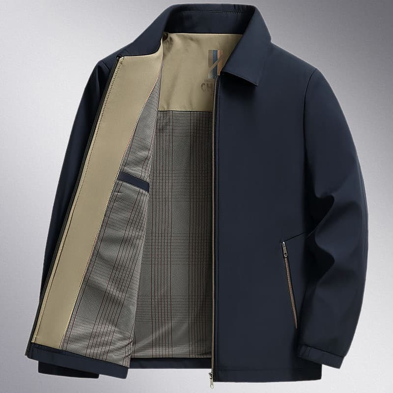 Jaqueta masculina de meia-idade lapela jaqueta primavera outono meia-idade idosos roupas superiores estilo fino pai roup