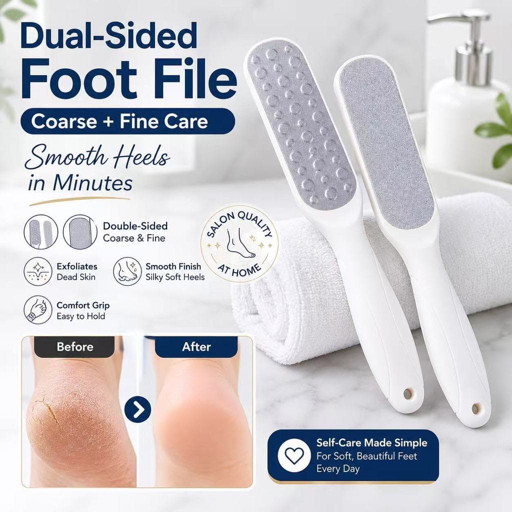 Lixa de pés de dupla face para remoção de calosidades, ferramenta de pedicure |   Esfoliador de pés áspero e fino para r