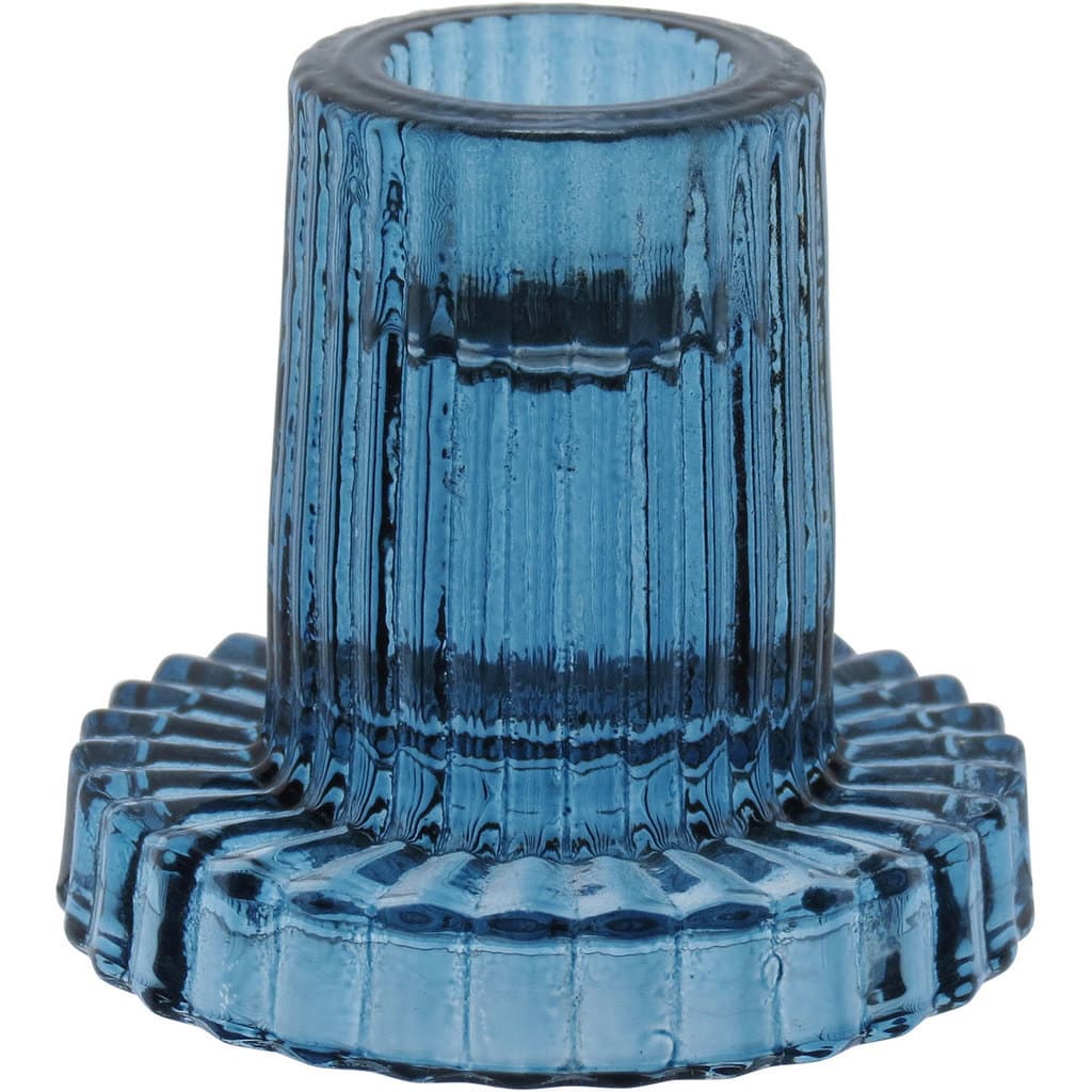 Castiçal Decorativo Porta Vela Home&Co Vidro 6x6x6cm Azul