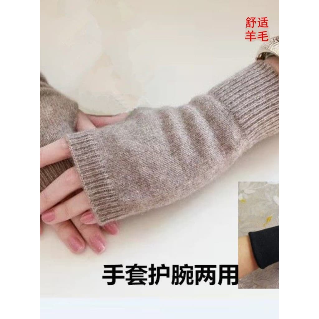 Outono inverno Cashmere meio dedo luvas feminino inverno curto quente malha luvas de pulso masculino fio de lã Le