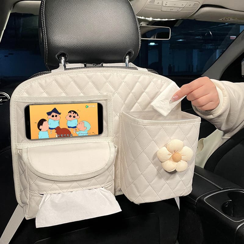 Saco de armazenamento traseiro do assento de carro bonito Interior lacuna armazenamento ferramenta útil multifuncional R
