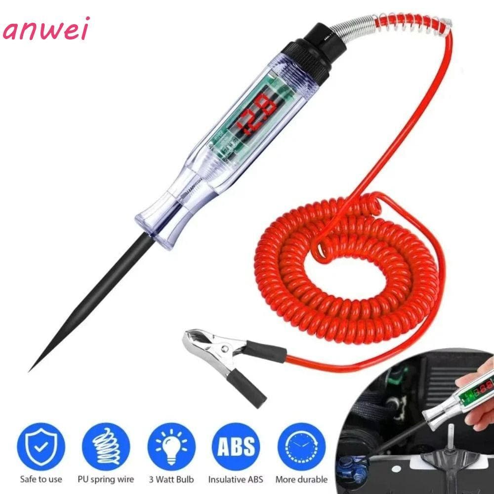 Testador De Circuito De Tensão ANWEI , Caneta De Teste De Sonda De Diagnóstico De Carro Com Display Digital De 6V 12V 24