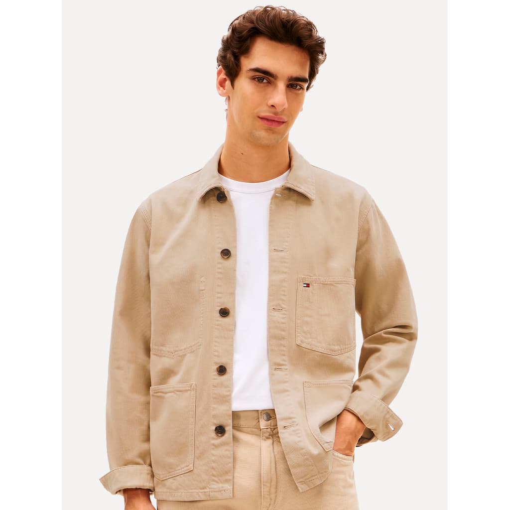 Jaqueta Tommy Jeans Masculina Regular Chore Trucker Areia