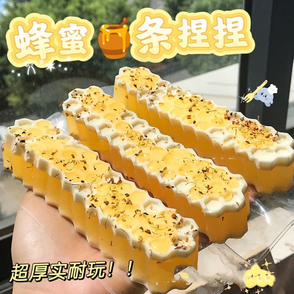 Xiaohongshu simulação de venda quente tiras de mel pitada música favo de mel mochila pingente brinquedos imitação orname