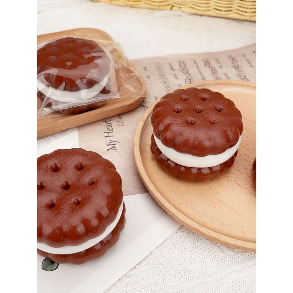 Biscoitos sanduíche de Chocolate pitada água sentir imitação Silicone pitada música podre lama sentir brinquedos de desc