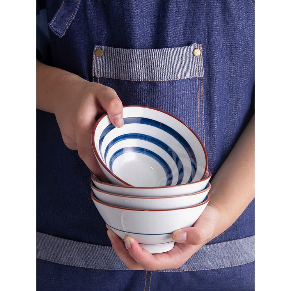 Estilo japonês quatro estações estilo japonês pintado à mão Underglaze cor tigela de cerâmica chapéu de 5 polegadas tige