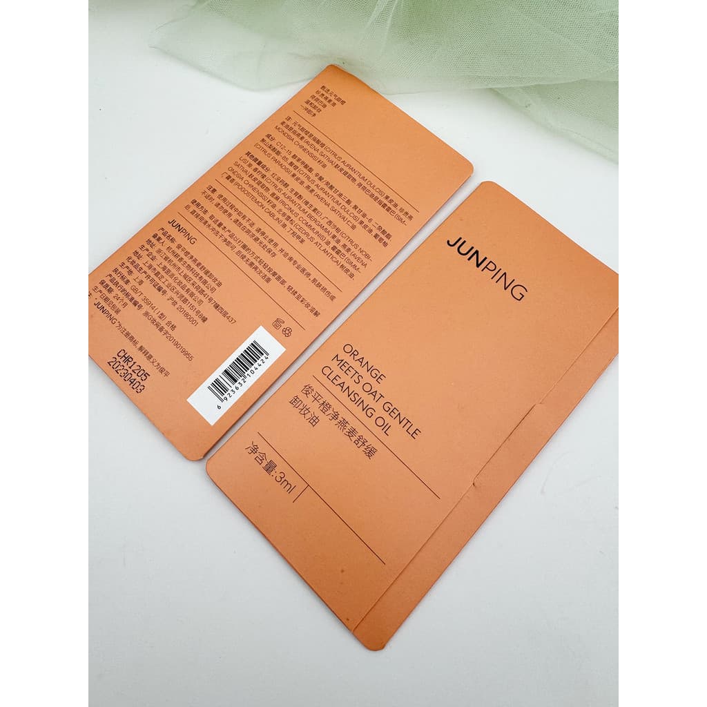 Junping pequeno óleo de limpeza laranja 3ml pacote de viagem portátil laranja limpeza aveia calmante óleo de limpeza pac