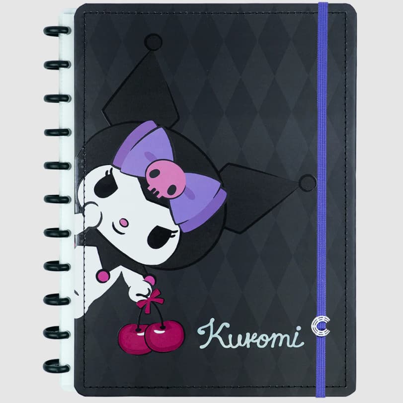 Caderno de Disco Inteligente Kuromi Personalizado Capa Dura Universitário