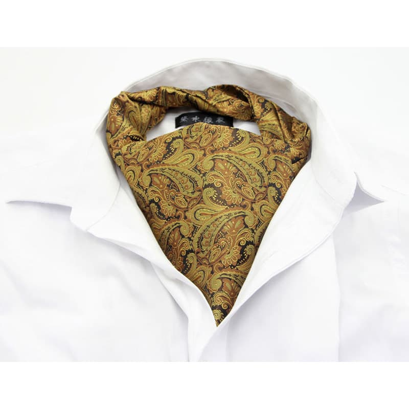 Homens cachecol camisa cachecol masculino britânico Retro dupla face bordado terno decote cachecol padrão dourado