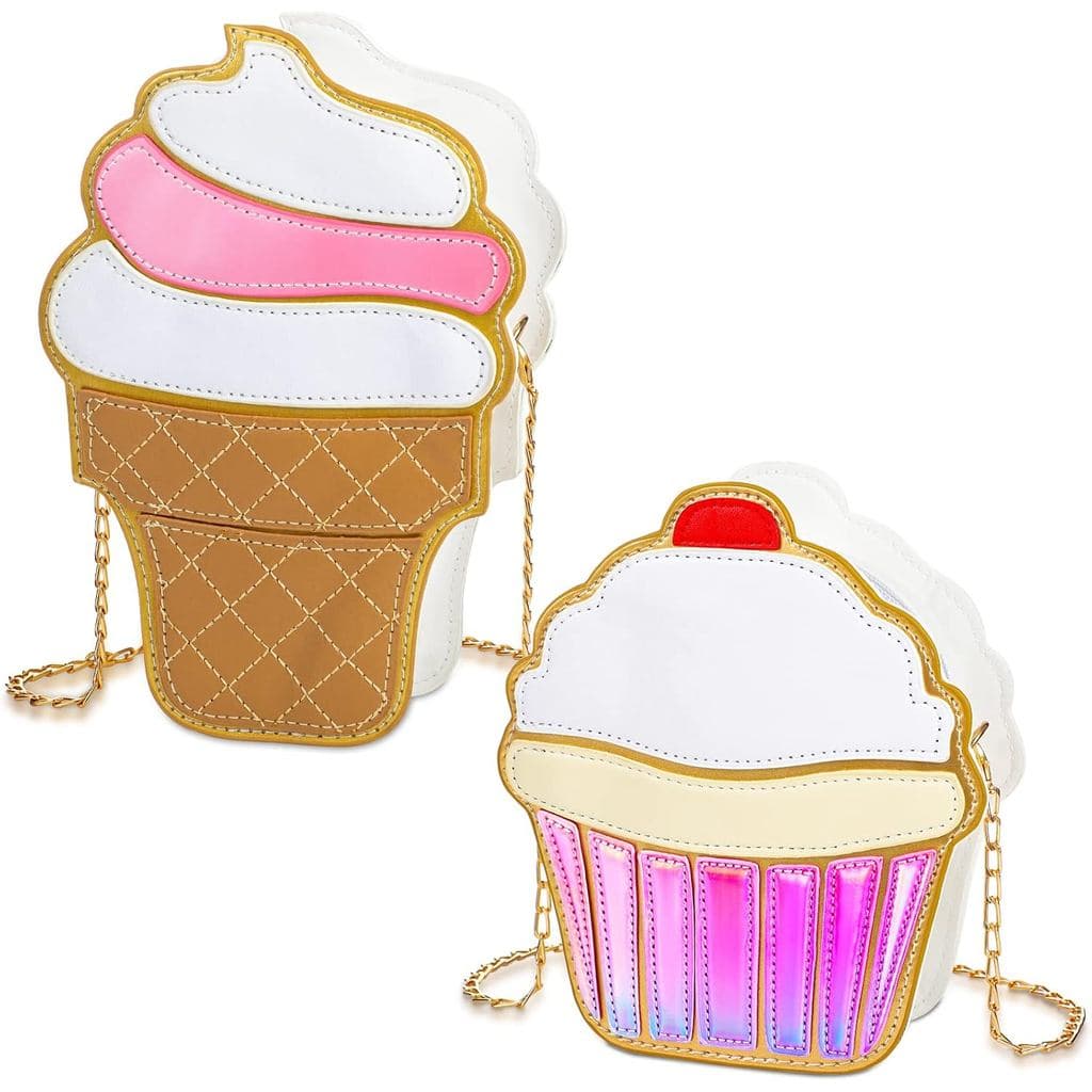 2 Peças de Bolsa Transversal para Bolo e Sorvete - Bolsa de Ombro em PU, Bolsa Pequena, Bolsa para Celular para Meninas