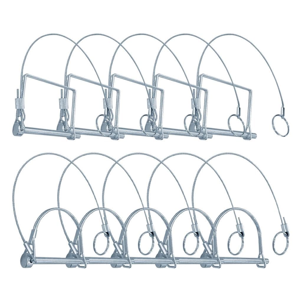 Pacote com 10 Pinos de Engate para Reboque, Diâmetro de 1/4 Polegada x 2-3/4 Polegadas, Pinos de Engate de Segurança com