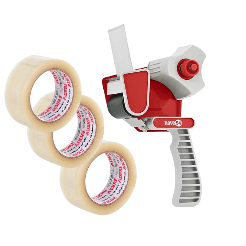 Aplicador de fita 50 mm NOVE54 + 3 fitas adesivas Adere 100m