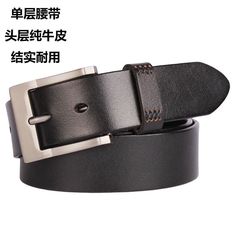 cinto masculino social cinto masculino couro legítimo ♘Novo estilo de camada única Retro primeira camada de couro cinto