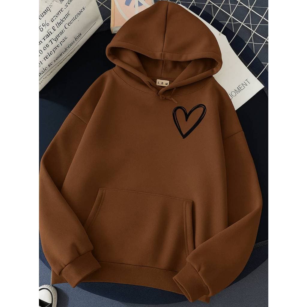 Moletom Adulto Feminina Blusa Moletom Casaco Canguru Feminino Fofo De Cora莽茫o Meigo P ao GG