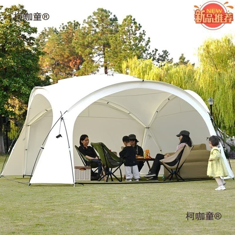 Tenda de cúpula extra grossa para acampamento ao ar livre, à prova de vento, à prova de chuva, com revestimento protetor