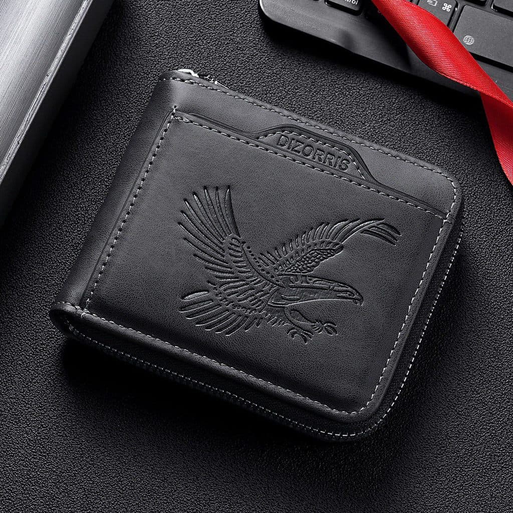 Carteira masculina curta estilo fino moda Casual zíper carteira macia Multi-cartão carteira pequena de grande capacidade