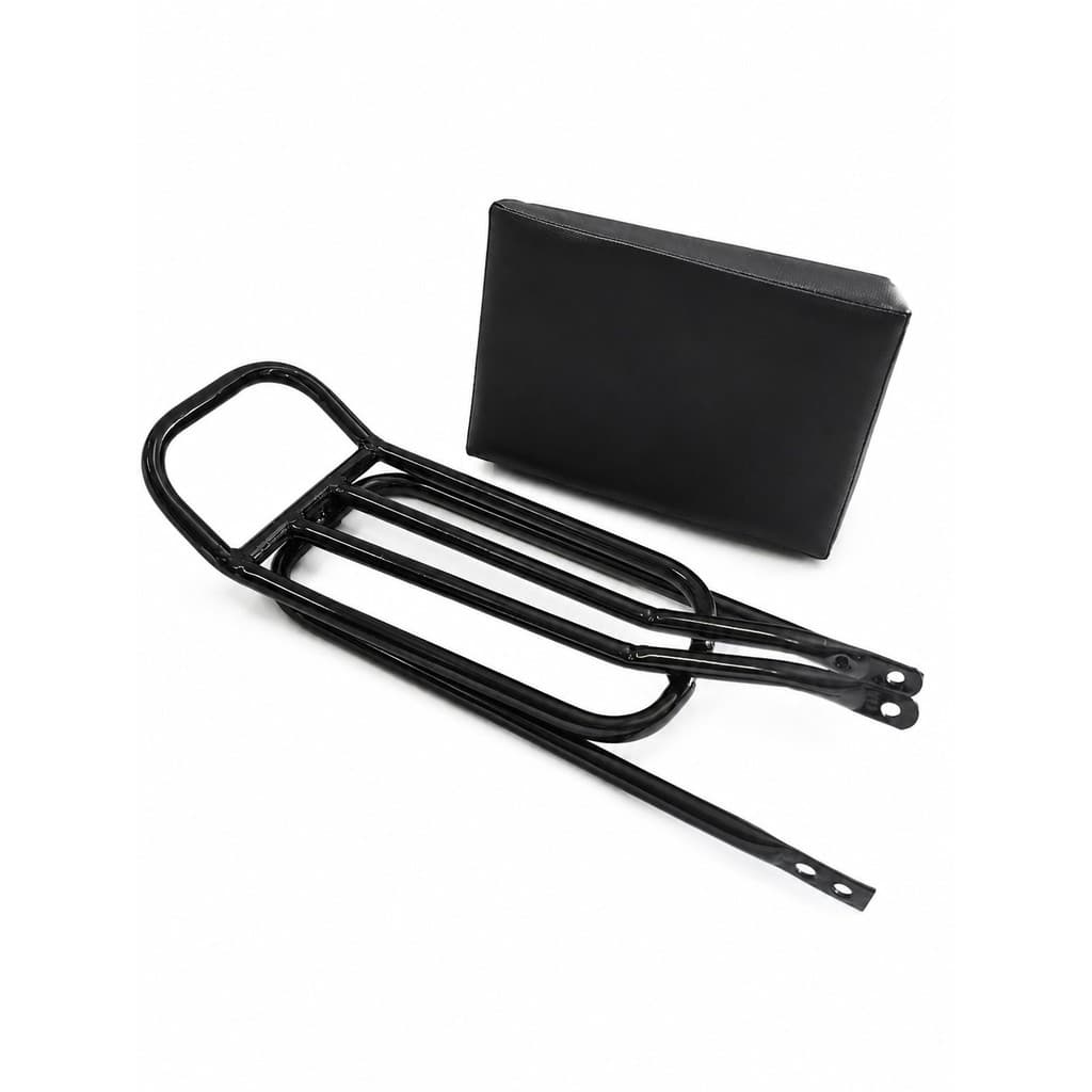 Bagageiro Garupa Bike Aro 26 Aço Reforçado Preto Com Almofada Banco Traseiro Bicicleta Mtb
