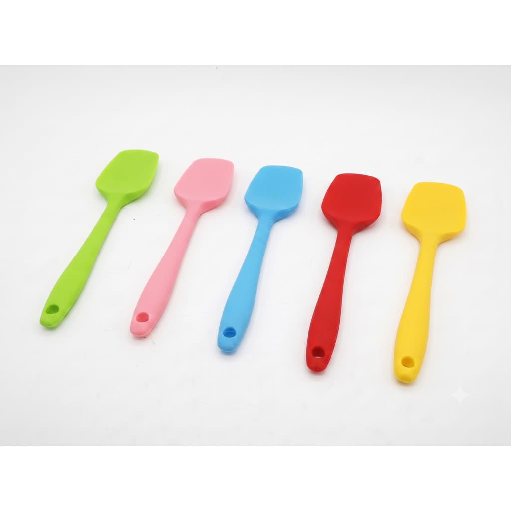Espátula de Silicone Cozinha Colher Pá Utensílio Cozinhar Mexer Servir Antiaderente Cabo com Furo 20cm