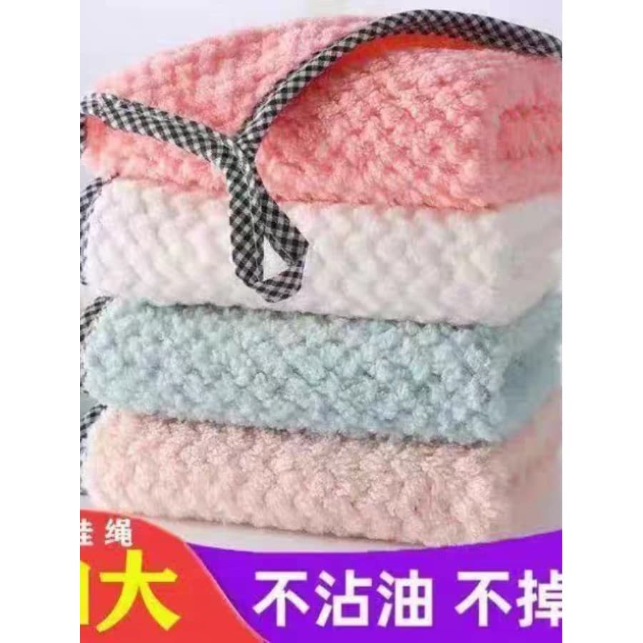 Panos de bainha de grade de abacaxi, toalhas de prato de cozinha não oleosas, forte absorção de água, limpeza doméstica,