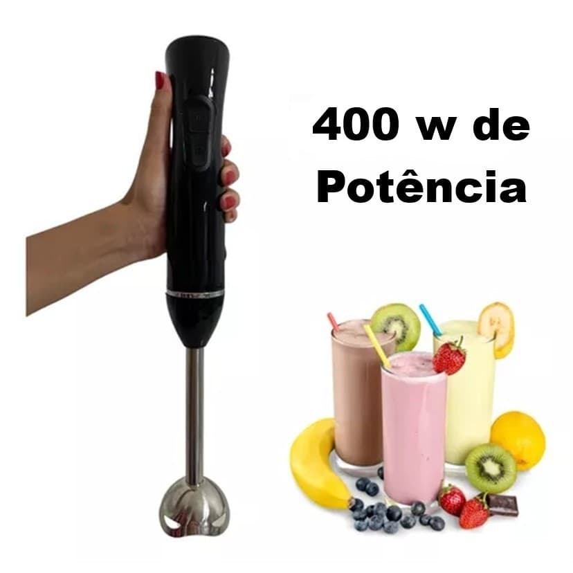 Mixer 4 em 1 Triturador e Multifuncional Aço Inox Vertical de 400w de Potencia