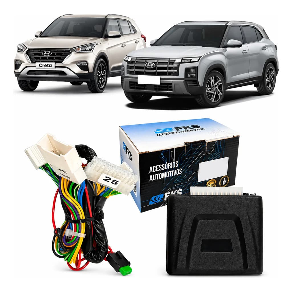 Módulo de Vidro Compatível Hyundai Creta 2017 2025 Antiesmagamento One Touch Plug In PLay Facil