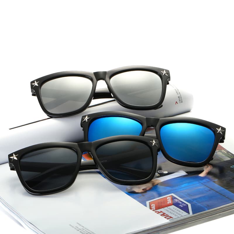 Estilo celebridade Street Wear óculos de sol feminino barra disco na moda único estrela de cinco pontas condução masculi