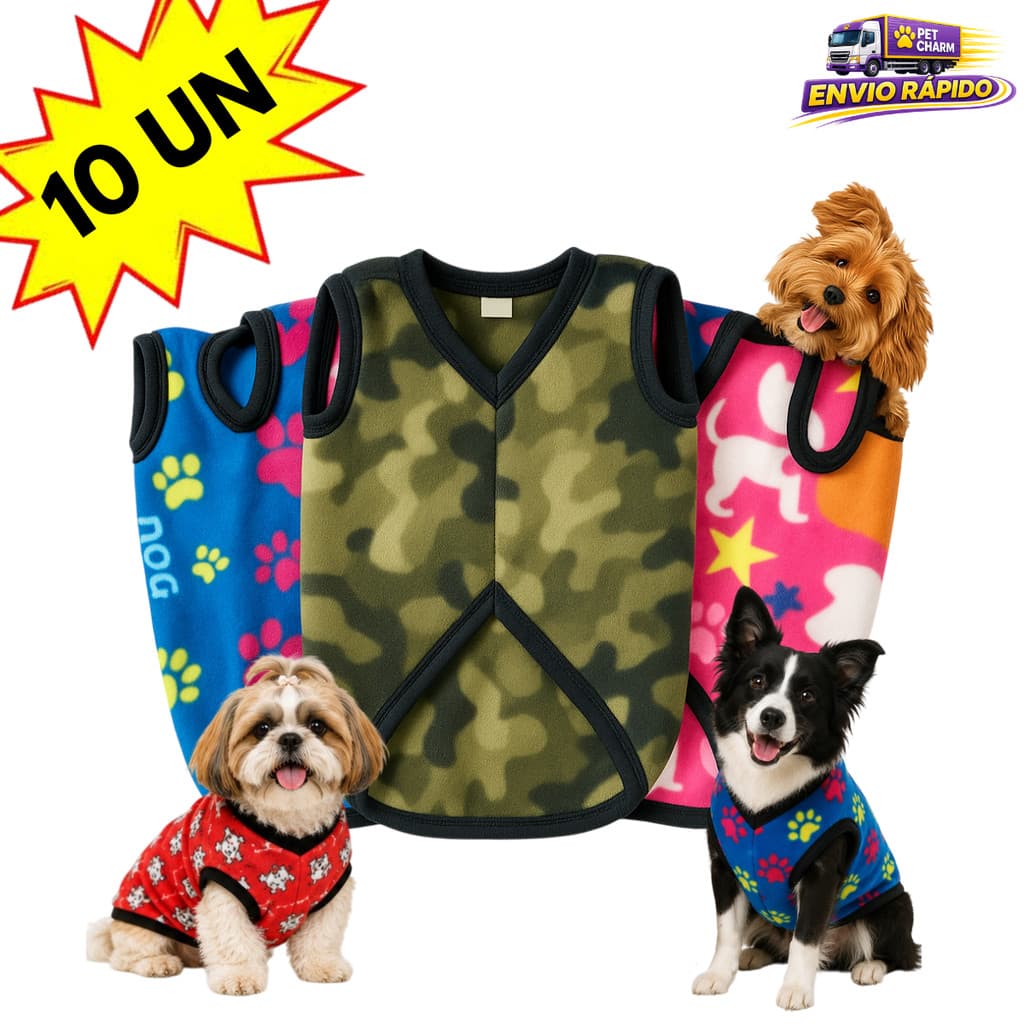 Kit 10 Roupinha Para Cachorro Inverno Pequena Média e Grande Porte Roupa Pet Frio