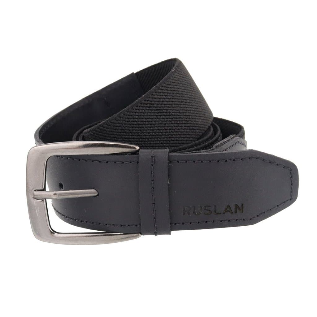 Cinto Social Casual Masculino Couro e Elástico Ajustável Fivela Metal
