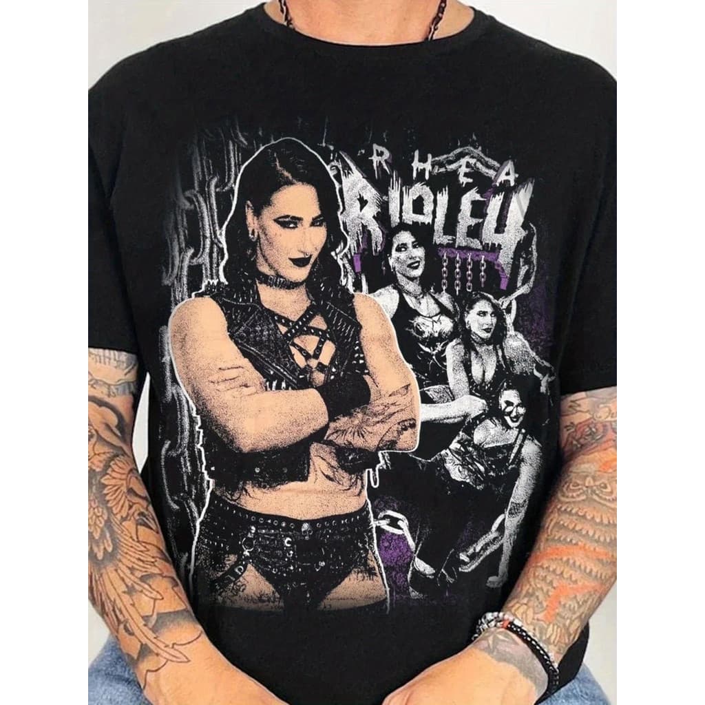 Camiseta Rhea Ripley Wrestling Grunge Estilosa Confortável Premium Colecionável Moda Casual
