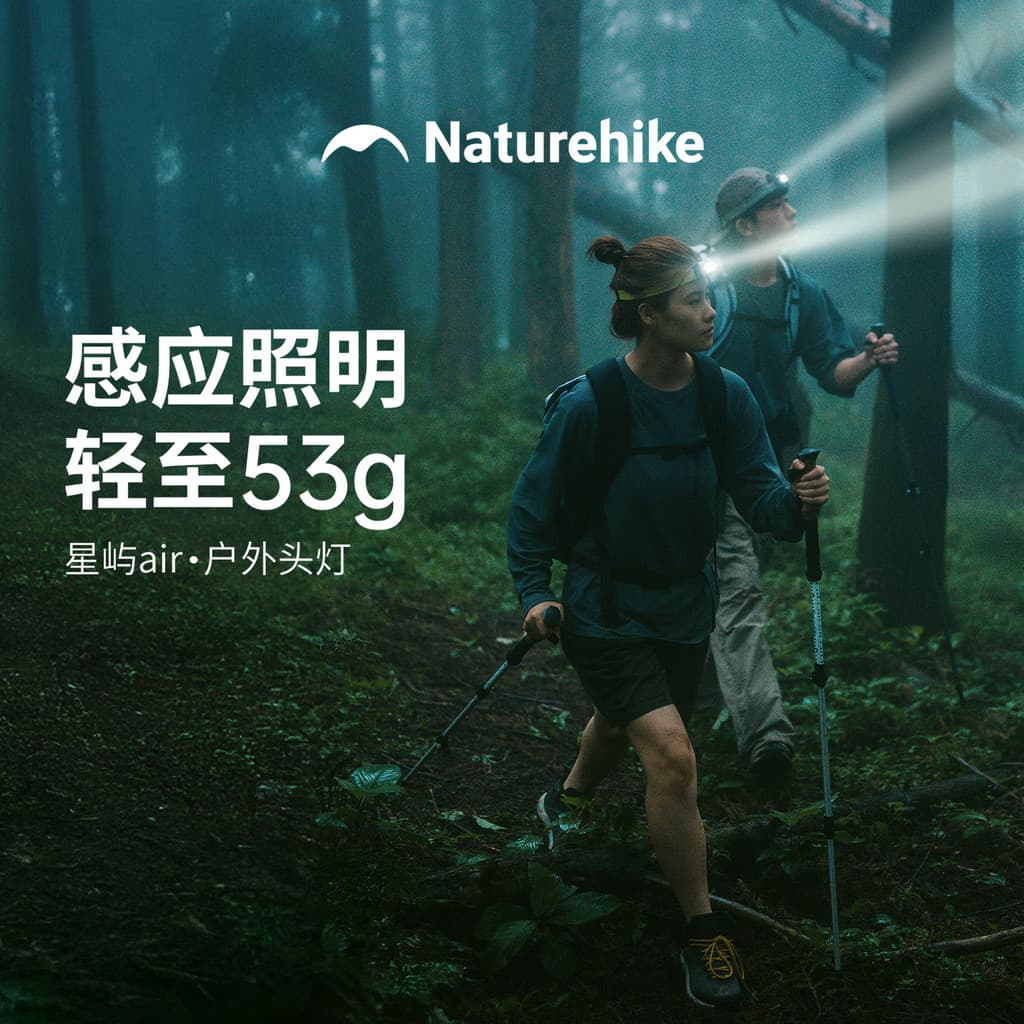 [Xingyu Air] Farol ultraleve norueguês para montanhismo ao ar livre Iluminação montada na cabeça Bateria de longa duraçã
