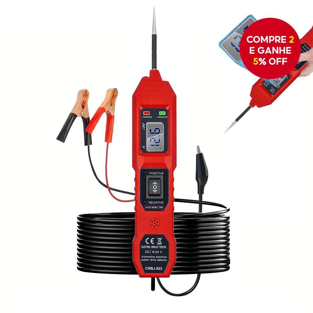 Testador De Circuito De Carro Automotivo 6-24V DC Sonda Potência Elétrico Com Luz LED De Duas Cores E Display Digital ,