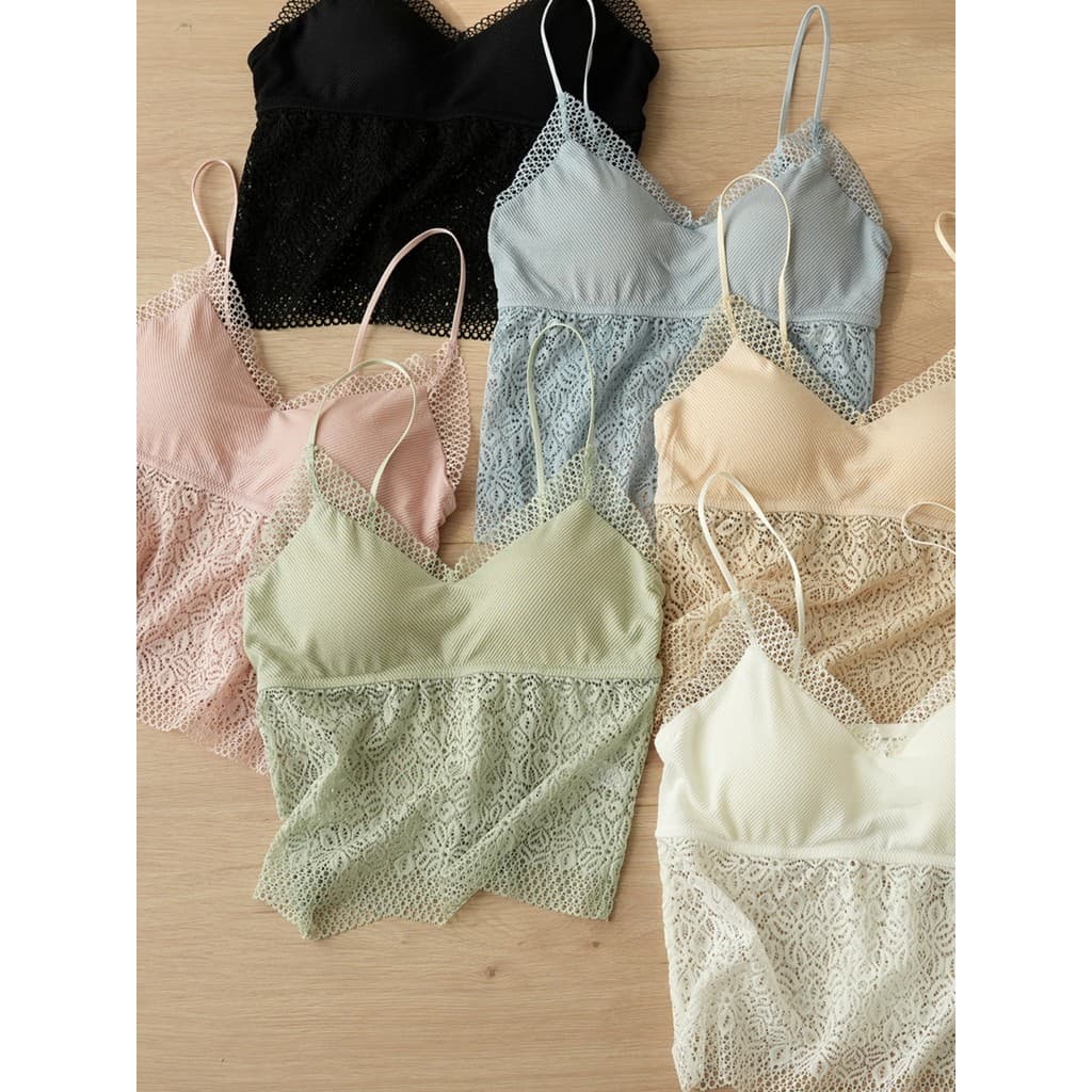 85688 Sutiã especial sem desgaste feminino renda longa estilingue colete de roupa íntima de uma peça