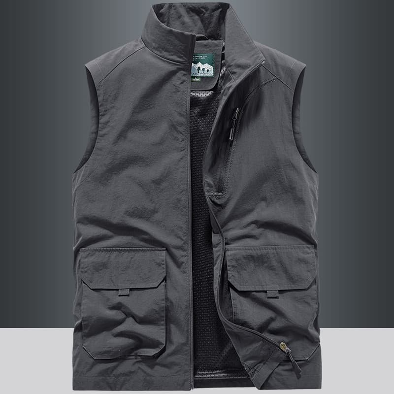 2203 primavera verão novo estilo masculino gola alta Multi-saco colete ferramentas ao ar livre Casual colete masculino j