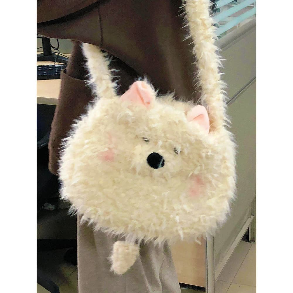 Novo bonito West Highland filhote de cachorro de pelúcia saco do mensageiro feminino Casual All-Match japonês doce menin