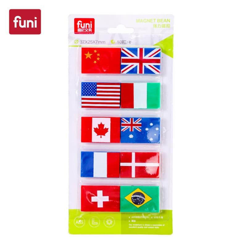 37 * 25 * 7mm Bandeira Multi-National Fivela Magnética Escritório Ensino Bandeira Nacional Adesivo Magnético Quadro Bran