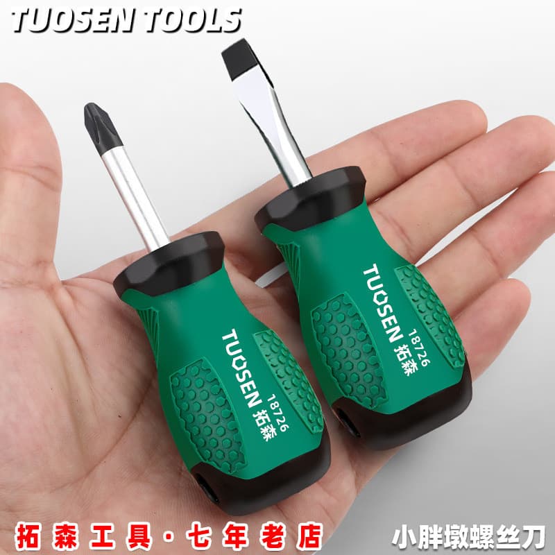 Tuosen Mini chave de fenda Phillips com chave de fenda magnética retrátil dupla utilização chave de fenda plana curta do