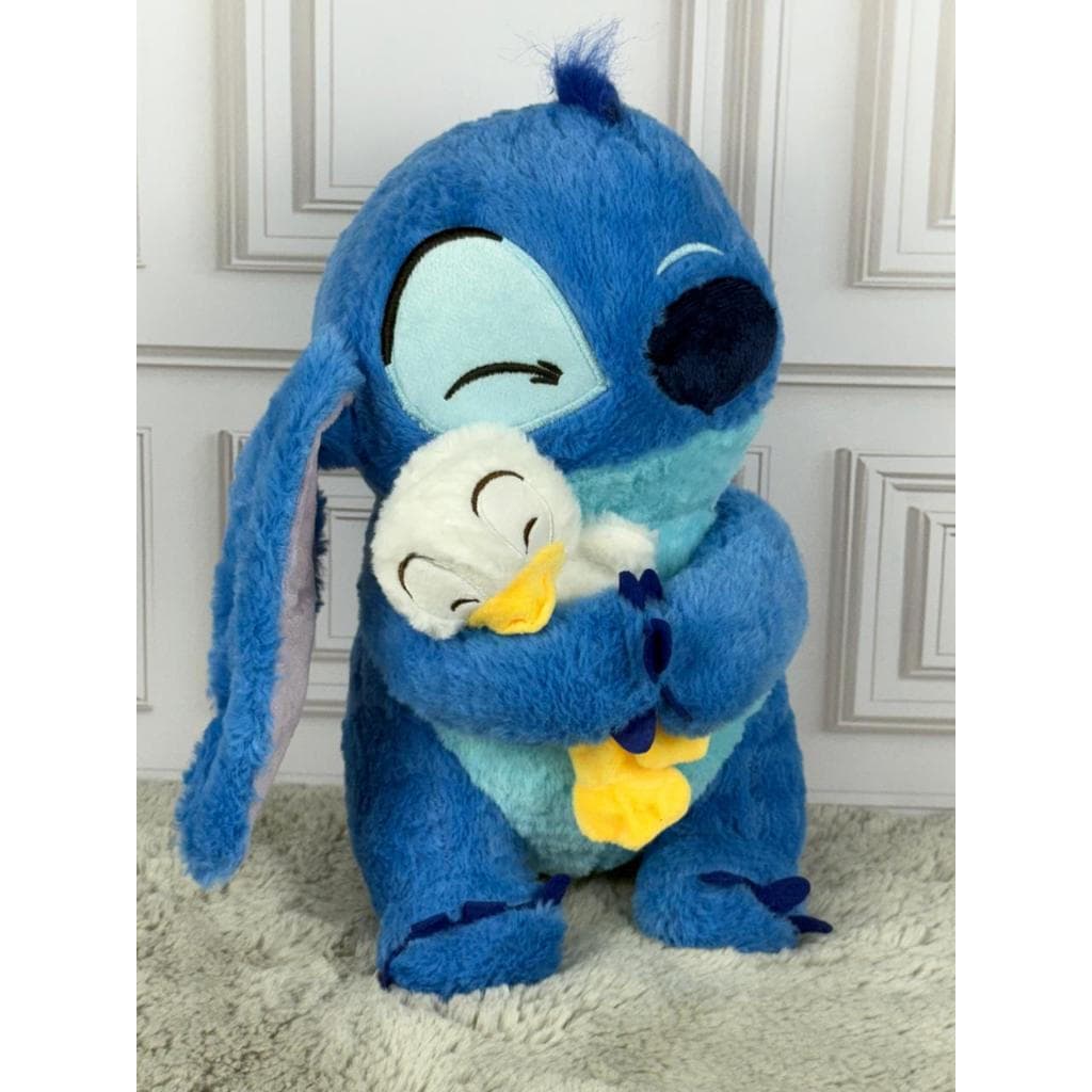 Pelúcia Stitch ou Angel 20cm 25cm 33cm Segurando Pato ou Xepa Brinquedo Kids Desenho