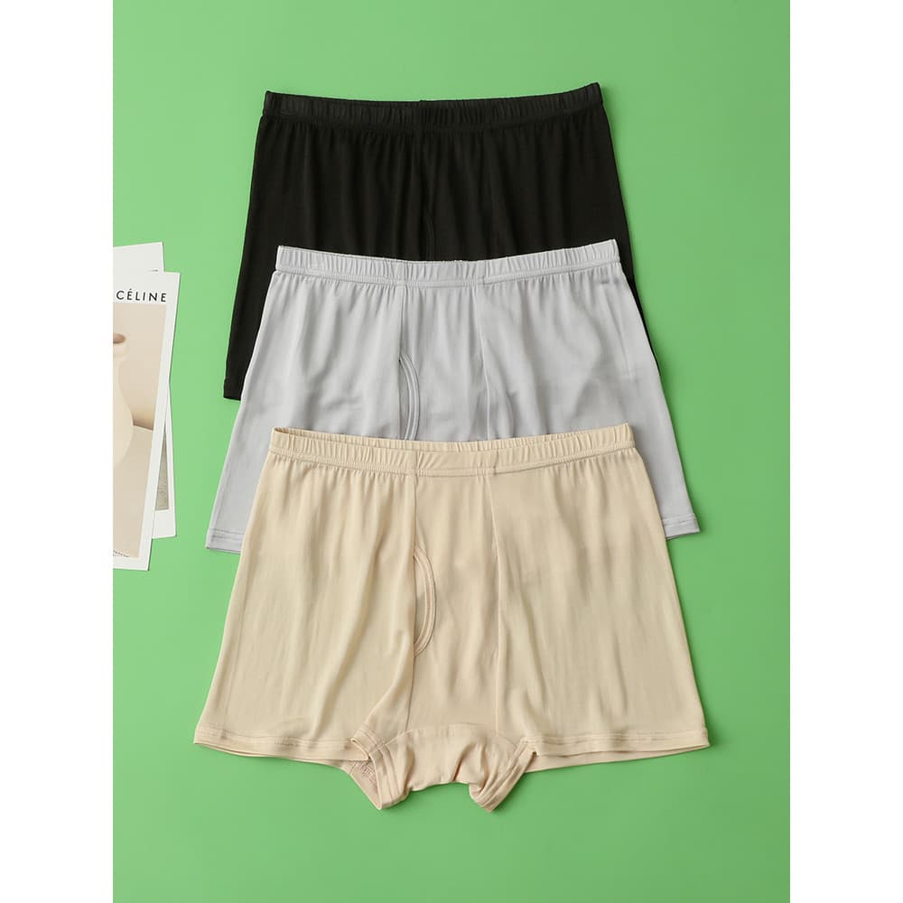 100% seda amoreira malha meados de cintura aberta cuecas boxer masculinas cuecas boxer roupa interior estilo fino verão