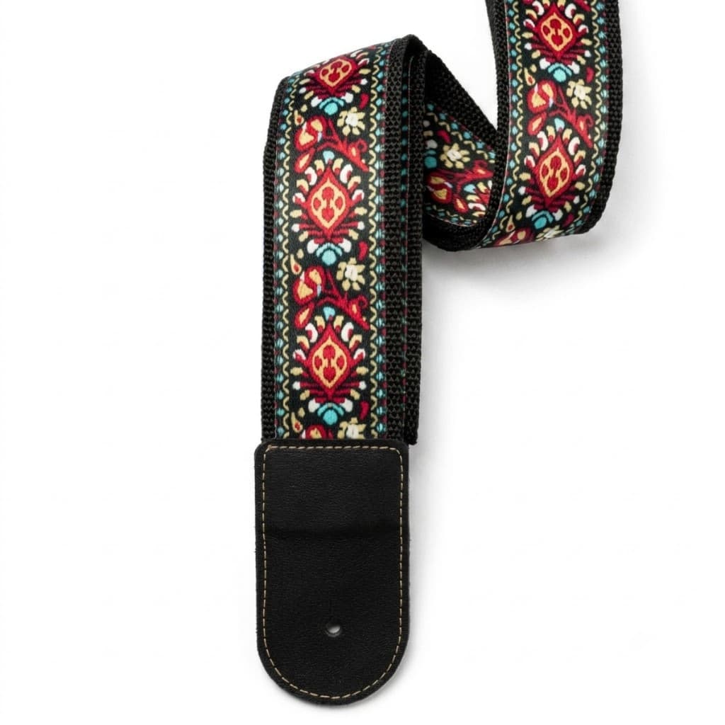 Correia Alça Profissional Vintage Para Violão Viola Caipira Com Regulador em Aço Estampa Jacquard