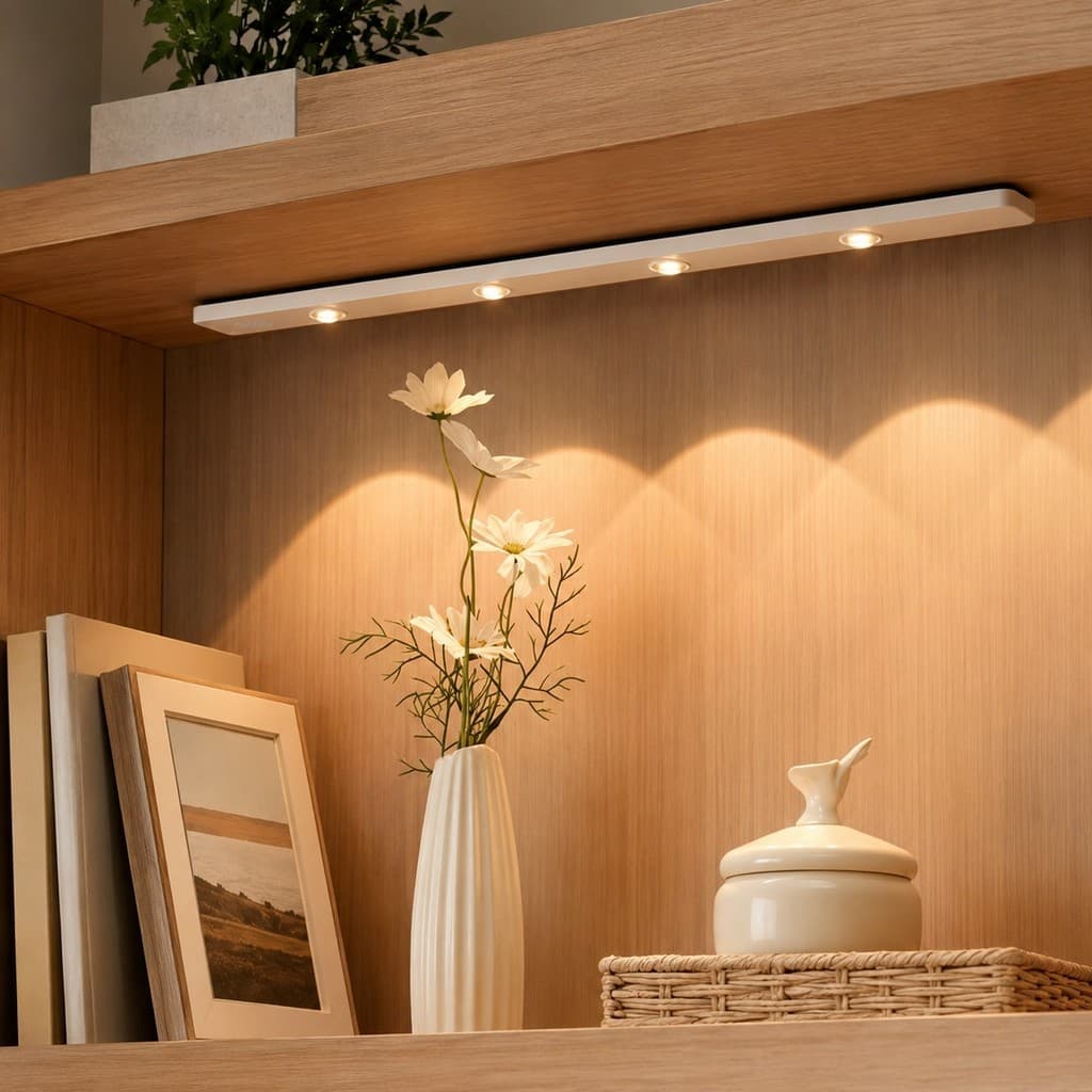 Luminária LED Armário Sensor de Movimento Recarregável USB Luz para Guarda Roupa Cozinha OIH-4930