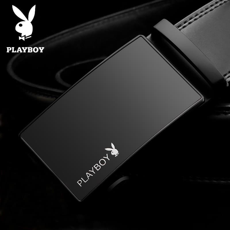 Playboy cinto masculino fivela automática 2024 cinto de couro genuíno terno Formal calças cinto moda jovem estilo couro