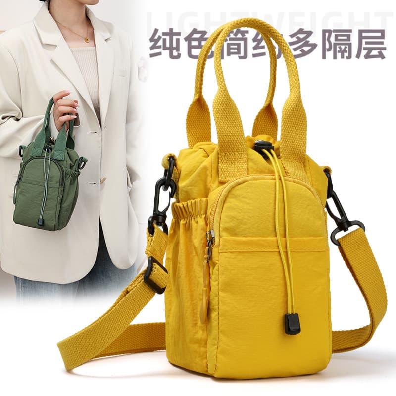 2026 novo estilo Multi-camada saco do mensageiro senhoras leve moda bolsa cor sólida bolsa Casual simples ombro balde sa