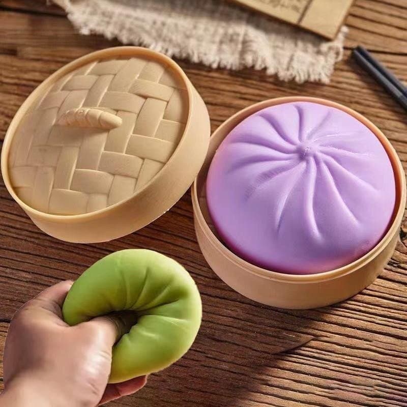 Brinquedos Antiestresse em Forma de Dumpling Gigante, Simulação de Comida, Formato de Pão Assado Recheado