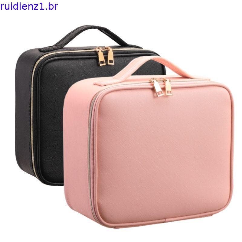 Bolsa De Maquiagem MILLNEY , Organizadora De Cosméticos De Grande Capacidade Com Luz LED Artista Divisória Removível