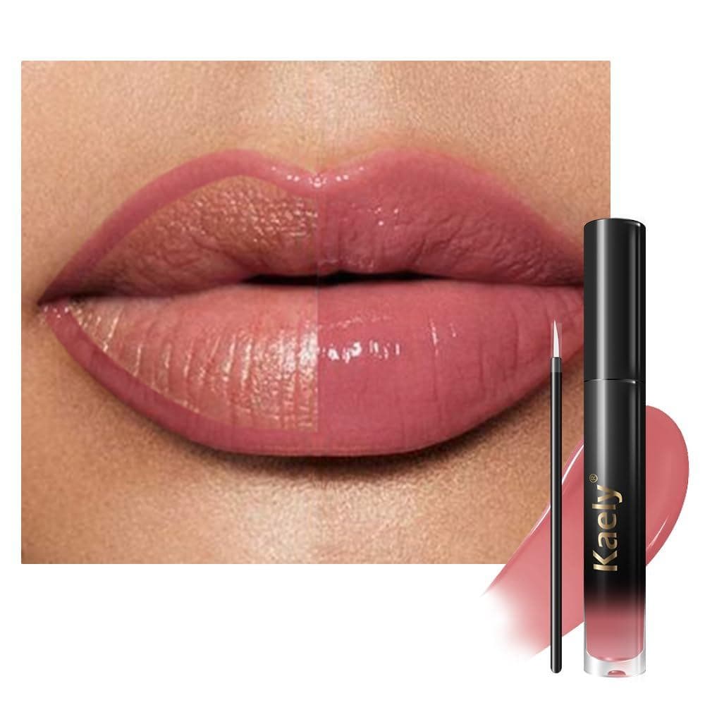 evpct Batom Líquido Warm Rose Brilhante de Longa Duração, Maquiagem de Alta Pigmentação, Brilho Instantâneo, Batom à Pro