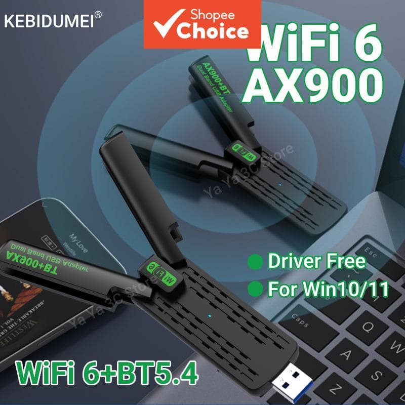 Adaptador USB WiFi6 900Mbps Adaptador Bluetooth 4.0 2.4G&5GHz Dongle Wi-Fi 4 Antenas Receptor Wireless USB Para WIN10/11