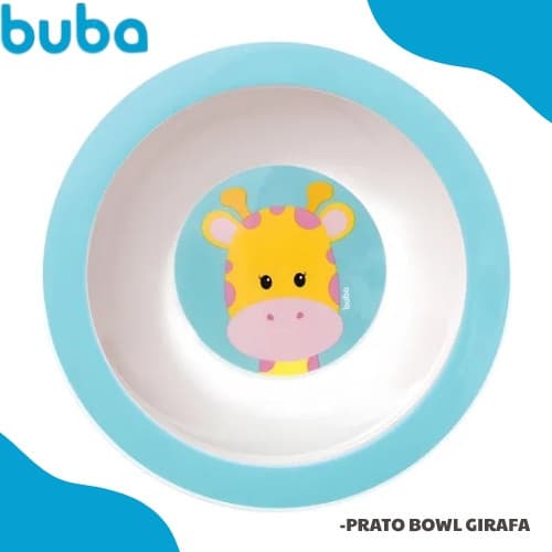 Prato Bowl Buba Animal Fun Girafa Alimentação Refeição Prato Bebê Infantil Introdução Alimentar Bebe